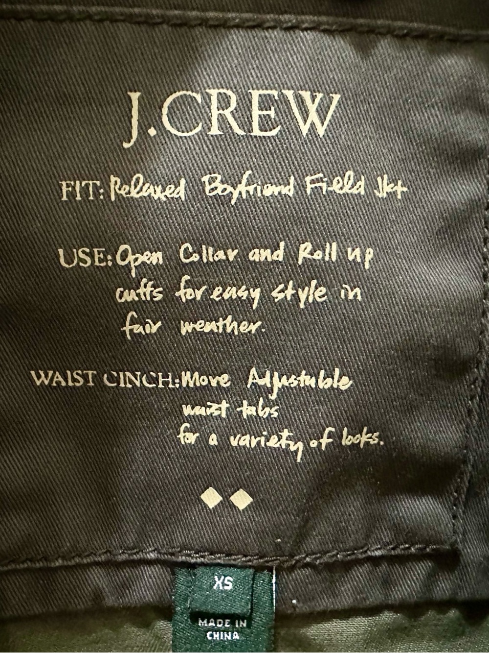 J. Crew Relaxed Boyfriend Field Jacket Olive Green Utility gold Buttons XS - Picture 10 of 13